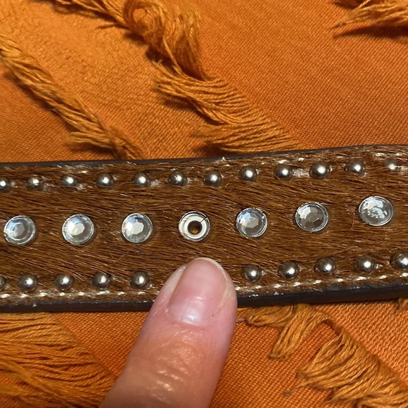 NOCONA BOYS' BRINDLE HAIR RHINESTONE BELT - Picture 9 of 11